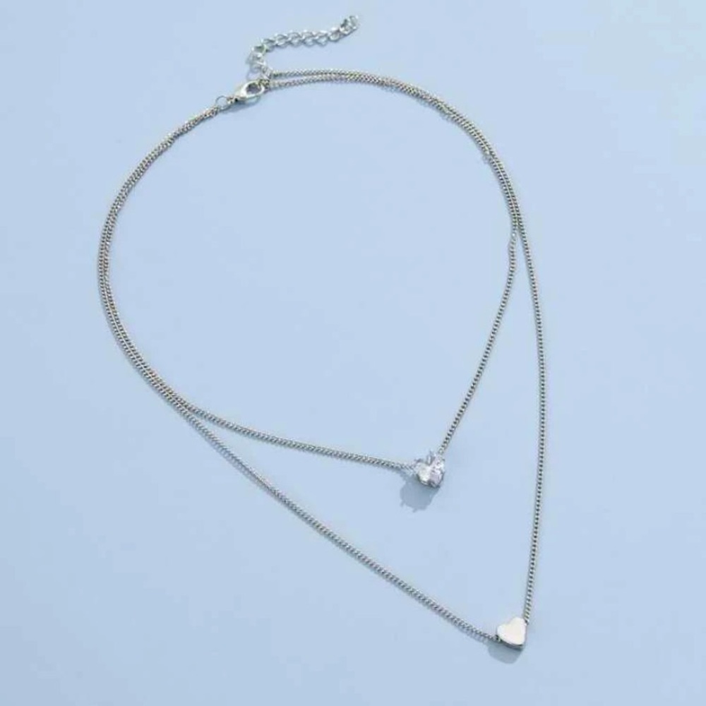 Heart Charm Layered Necklace